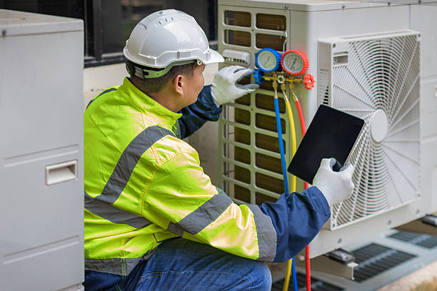 Professional Hvac technician working in New York Mills, MN